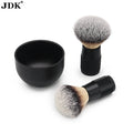 JDK Synthetic Badger/Nylon Bristle Shaving Brush with Metal Handle Black Wet Shaving Brush