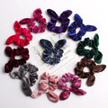 QIYUE Custom 12 Colors Can Be Customized Korean Velvet Fashion Hair Ring Velvet  Elastic Bow Hair Scrunchies