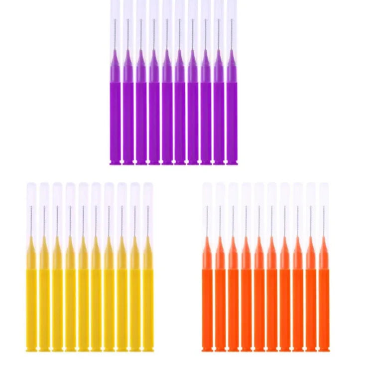 Orthodontic Braces Tooth Cleaning Tool 40 Pieces Plastic Interdental Brushes & Dental Floss Toothpick Oral Care