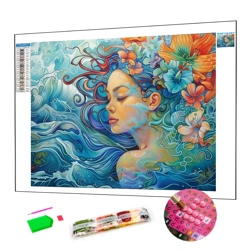 Diamond Supply Sea Girl DIY Diamond Mosaic Painting Tool for Kids and Adults New Design Round Square Resin Stones Painting