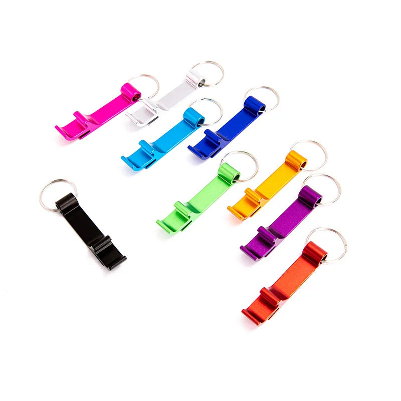 7 Colours Mini Bottle Opener Keyring Soda Beverage Small Aluminium Keychain Beer Can Opener for Home Bar Party