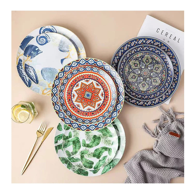 European Style Luxury Banquet Restaurant Art Platter Ceramic Family Steak Plate