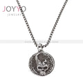 Biker Vintage Skull Pendant Stainless Steel Punk Ancient Retro Goth Men's Necklace