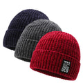 Custom Ultra Soft Warm Chenille Chunky Cable Lined Cuff Beanie Hat With Patch Knitted Toque Stretchy Fleece Adults Image 5 Pcs