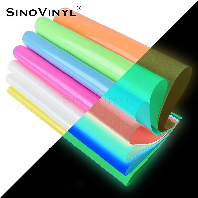 Wholesale Flex PES Material Glow in the Dark DIY Iron-On Heat Transfer Vinyl Film for Clothing Textiles