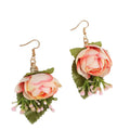 Risingmoon New Arrival Custom Women's Beach Hawaiian Cute Bohemian Earring Fabric Flower Earrings Pendientes Con Flores