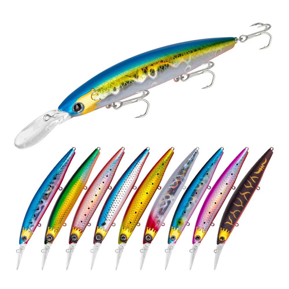 HONOREAL  ACE Flydiver 125mm 30g  Sinking 3D Eyes Luminous Fishing Lures Minnow Hard Bait