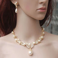 Christian Gift Fashion Beads 18K Gold Pearl Womens Necklace Pearl Earrings Jewelry Sets for Womens Wholesale Direct Supplier