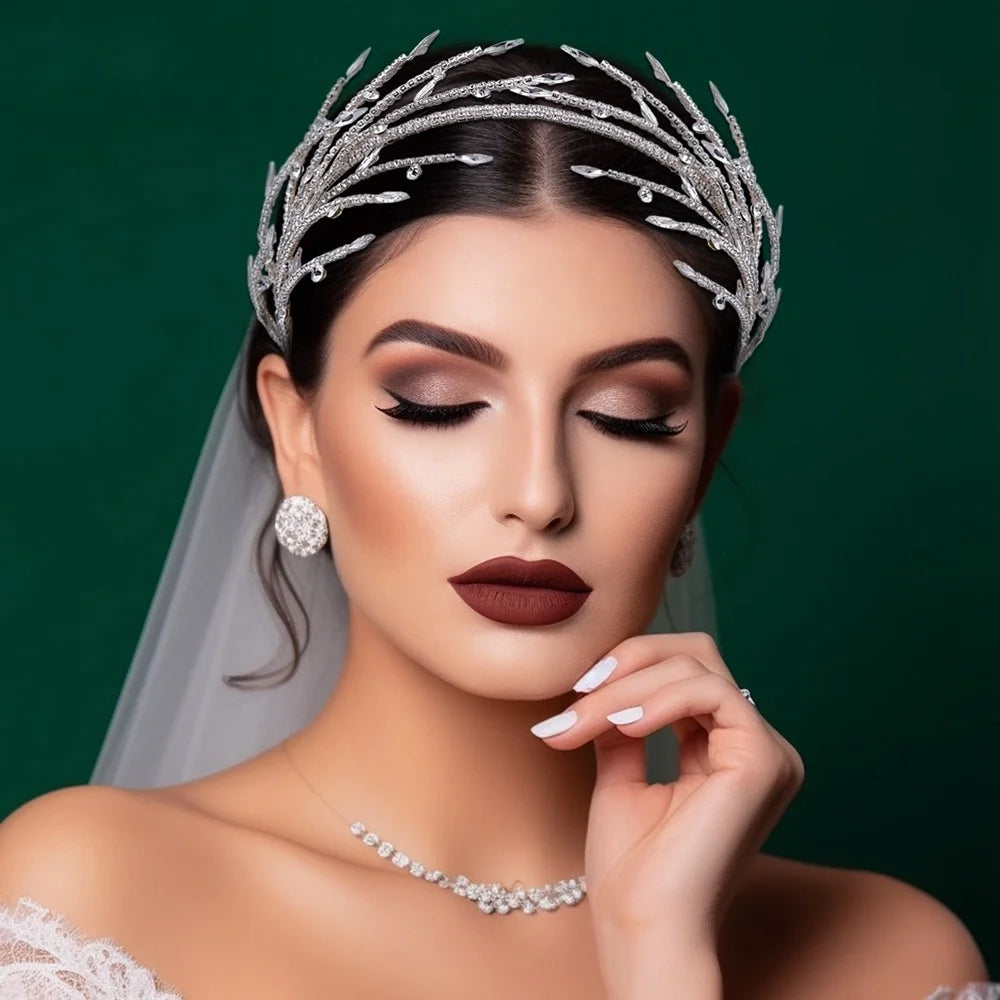 Bridal Wedding Party Tiaras Crown Hair Accessories Hair Jewelry Bride Rhinestone Crystal Headband Headpiece for Women