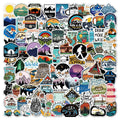 100Pcs New Travel Scenery Outdoor Camping Decorative Stickers for Bottle Phone Vinyl Wild Adventure Sticker