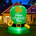 St. Patrick's Day Inflatable Decorative Hat with Gold Coins and Horseshoe Inflatable Leprechaun Hat for Yards and Gardens