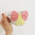 New Arrival Creative Hand Painted Embossed Bow Ceramic Mug Ins Nordic Christmas Bow Couple Ceramic Mug Milk Coffee Cup