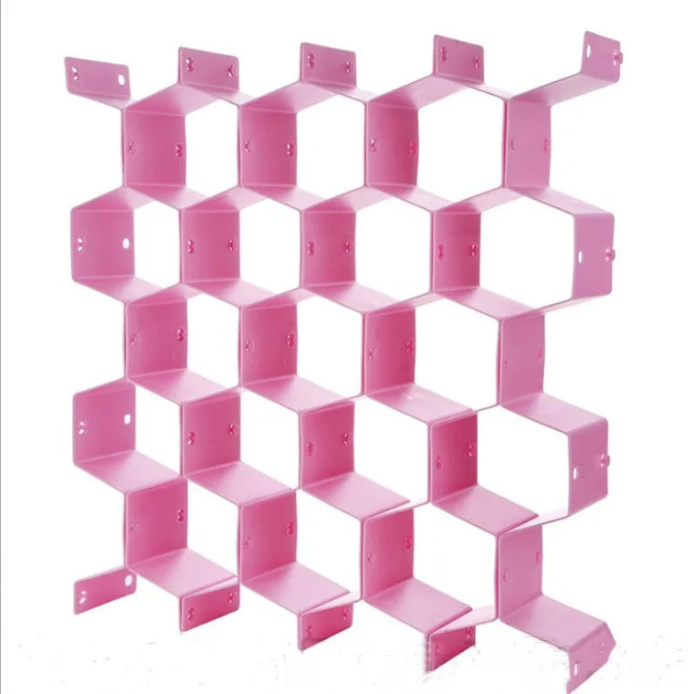 Cheap Hot Selling Adjustable 8pcs Plastic Injection Molded Honeycomb Drawer Organizer Divider Set for Underwear Socks