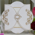 Embossed Floral Unique Shape Paper Foil Card Wedding Invitation Pocket Card Postcard