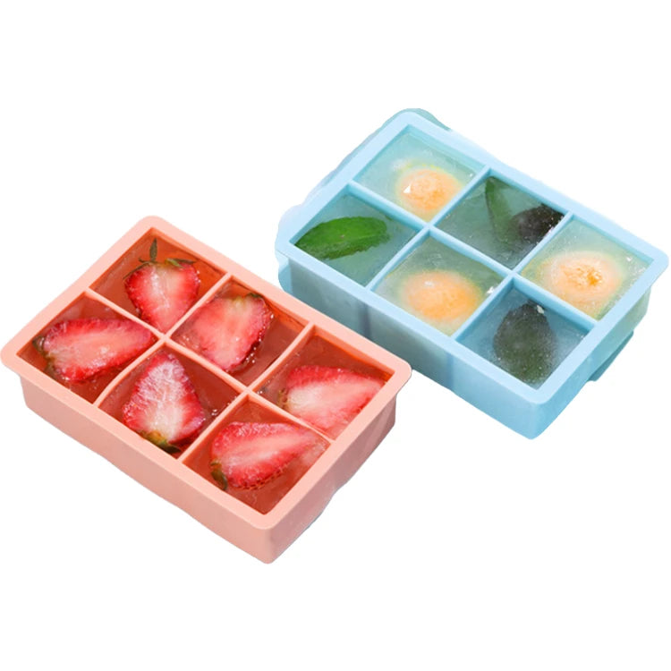 Refrigerator Silicone Ice Cube Mold Frozen Chocolate Cube Mold Heat Resistant Washable Household Jelly Silicone Mold Tray