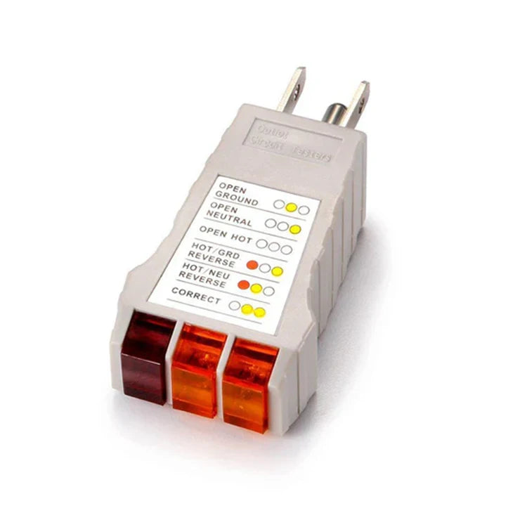 White Electrical Outlet Tester for Grounding Products Receptacle Tester Outlet Checker U.S. (Type B Wall Outlets)