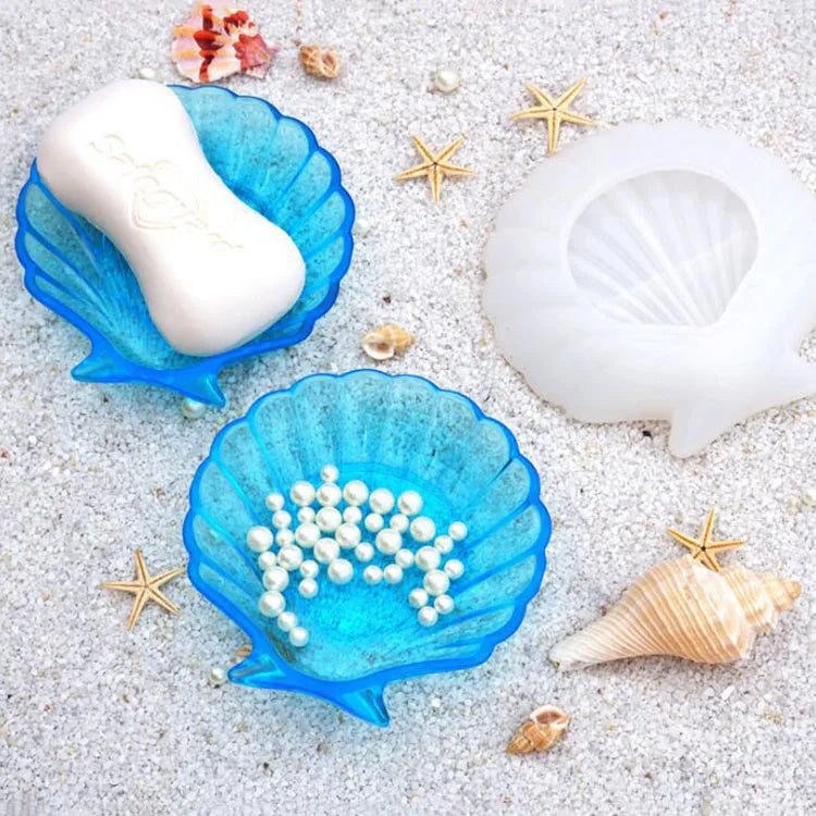 YS DIY Crystal Dropping Gel Mirror Ocean Shell Plate Silicone Mold Jewelry Storage Plate UV Resin Ornament