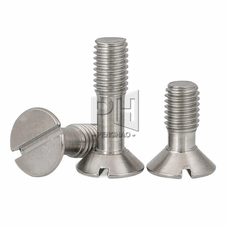 Top 304 A2-70 Stainless Steel Metric Threaded Flat Head Machine Screw Bolt Slotted Countersunk Head Screws With Waisted Shank
