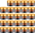 1 oz Round Amber Glass Jar with Inner Liners and Gold Lid (24pcs)