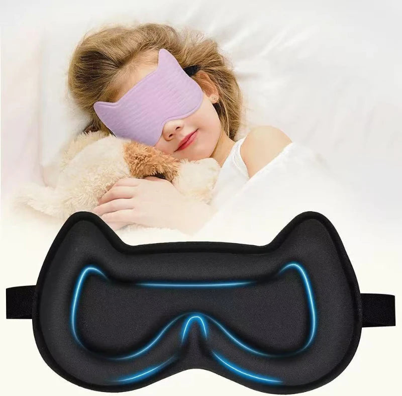 3D Contoured Eye Sleep Mask for Men Women Concave Moulded Eye Mask Sleeping OEM Accept Soft Comfort 3d Cat Sleeping Mask
