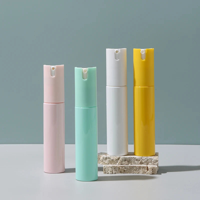 PET Portable 30ml Cylinder Marcaron Color Small Slim Spray Cosmetic Packaging Tube Atomizer Perfume Bottle With Lock Cap