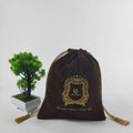 Drawstring Jewelry Pouch Bag With Divider Small Drawstring Bag Custom Logo Satin Brown Velvet Drawstring Bag