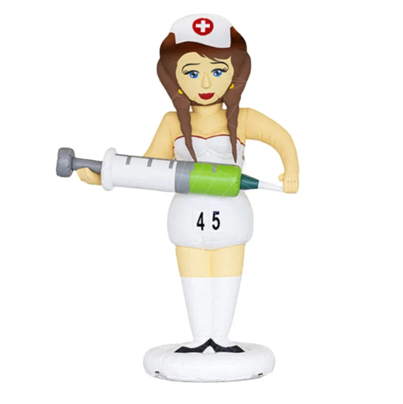 Airfun Inflatable Woman Holland Dolls 3.5m High Giant Inflatable Woman Nurse Cartoon Hot New Sale Durable Pvc
