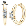 Classic Design Trendy Princess Cut VVS 0.15ct Moissanite 925 Sterling Silver Fashion Hoop Earrings for Women