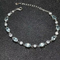 Wholesale Luxury 925 Sterling Silver Women's Bracelet New Design Natural Aquamarine Gemstone Classic Style Gold Plated