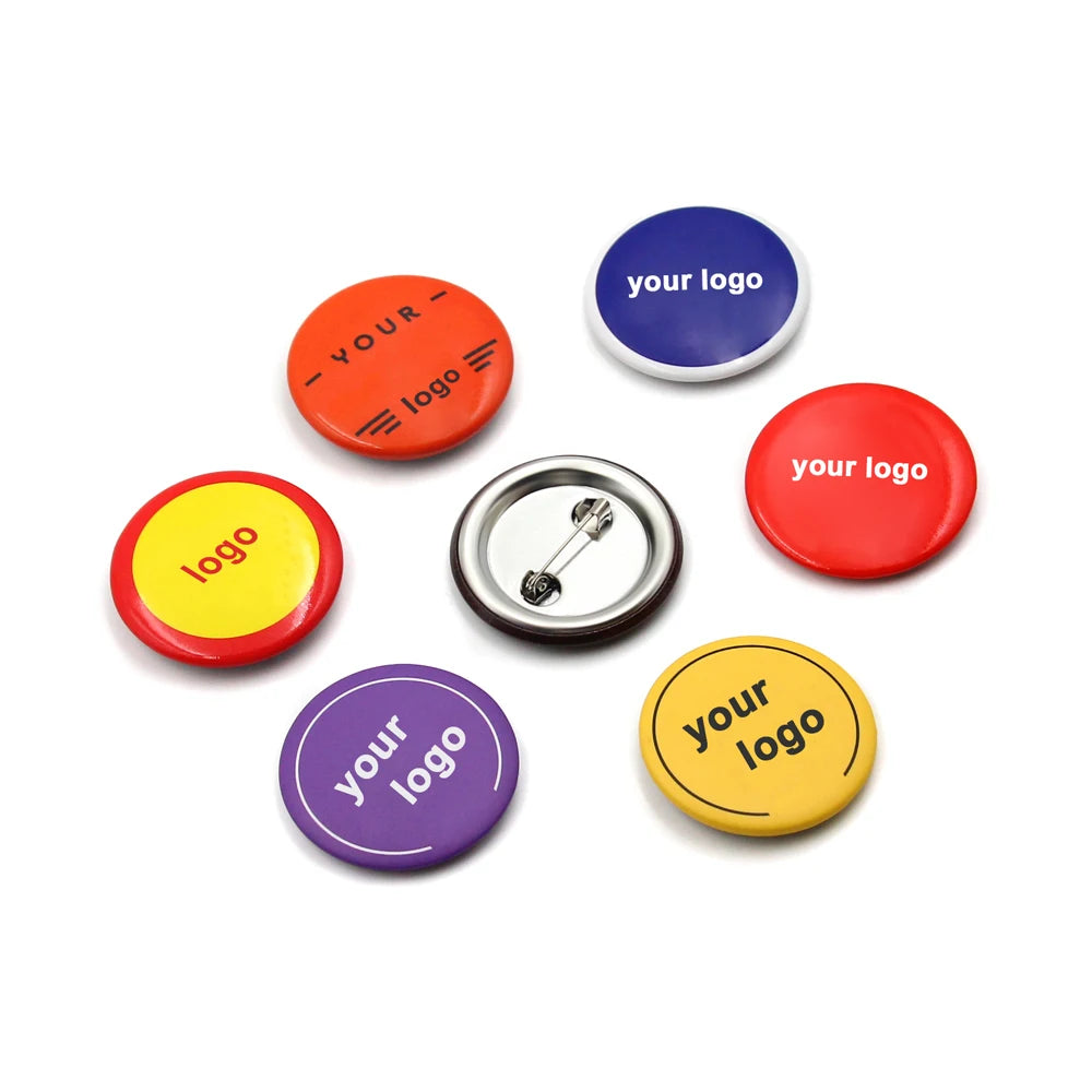 Wholesale Direct Factory Price Custom Tinplate Full Color Printing 58MM Round Tinplate Button Badge Pin-back Button