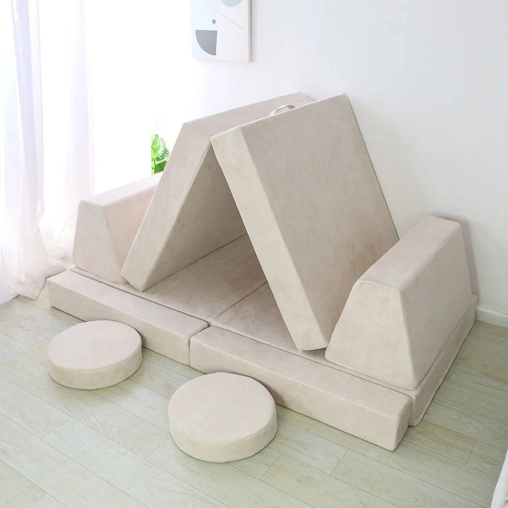 Factory Soft Breathable Full Organic King & Queen Sofa Foam Kids Play Couch 100% Natural//
