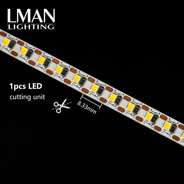 Any Length Cutting Bare Board Tape Light 120leds/m DC 12V 24V 10W/m SMD 2835 LED Strip