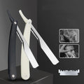 Classic Barber Folding Razor for Men's Grooming Facial Hair Trimming Eyebrow Shaping and Manual Shaving with Blades