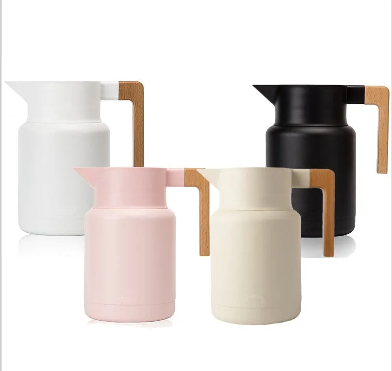 Sample Available Large Thermal Coffee Carafe Stainless Steel Double Walled Thermal Pots Vacuum Flasks With Removable Strainer
