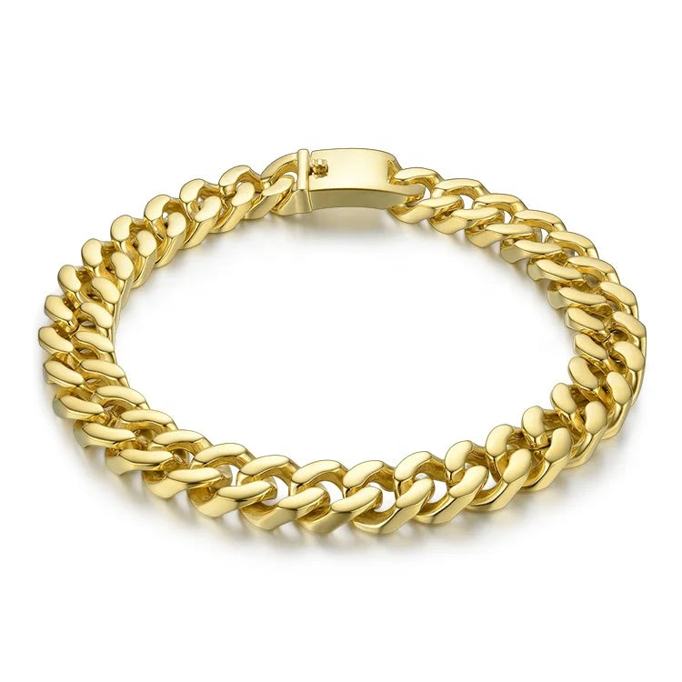 Latest High Quality 18K Gold Plated Stainless Steel Jewelry Big Strong Link Chain Chokers Women Statement Necklace PM183014