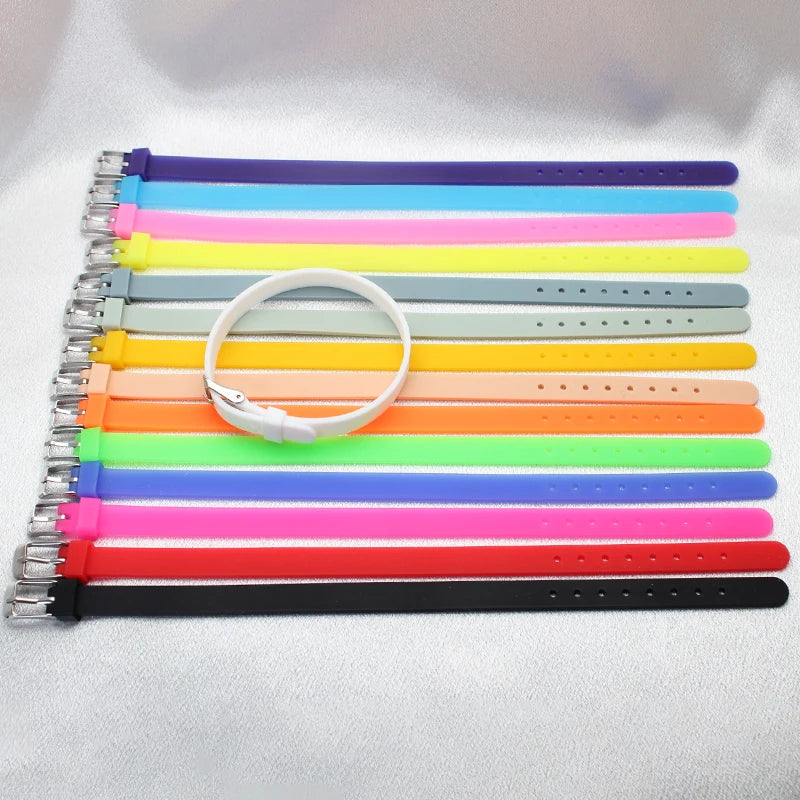 Fashion 8MM Silicone Wristband Bracelets Fit 8mm Slide Charms Slide Letters Fit DIY Accessories Women Jewelry WB009