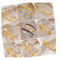 DAIHE Fashion INS Style 18k Gold Plated Luxury Bracelet Stainless Steel Shell Zircon Cuff Bracelet Bangle