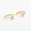 Joolim Jewelry Wholesale 18K Gold Plated Eye Tear Drop Zirconia Stainless Steel Rings for Women Dainty Rings