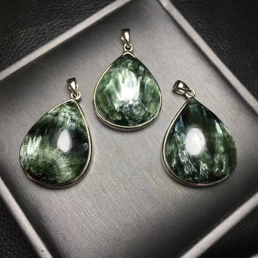 Seraphnite Pendant Natural Crystal S925 Seraphnite Pendant for Decoration