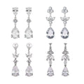 Mixed Style Teardrop Stud Bridal Earrings Zirconia Dangle Earring Jewelry for Wedding Prom Party Women