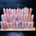 Natural Wholesale Price Crystal Pink Agate Tower Druzy Petal Agate Point   for Healing