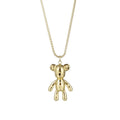 Cute No Fade Waterproof Jewelry Stainless Steel Custom Lovely Bear Pendant Necklace