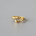 18K Gold Plated Stainless Steel Statement Ring Creative Cute Two Hands Open Hug Embrace Design Trendy Fashion Jewelry for Women