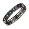 HOVANCI Customized Health Bracelet Black Gold Men's Titanium Steel Germanium Magnetic Negative Ion Bracelets