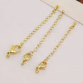 18K Gold Plated Brass Jewelry Making Findings Set 5cm Extension Chains with Lobster Clasps Necklace & Bracelet Tail Extender