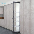 Modern Design Tall Kitchen Pantry Cabinet Pull-Out Wire Glass Baskets Chrome Plated Finish Soft Closing Slide Economical