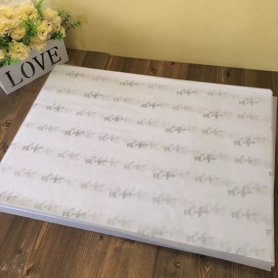 Custom Logo Frosted Translucent Resin Coating Wrapping Paper Moisture-Proof Gift & Clothing Tissue Screen Printing Compatible
