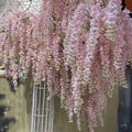 New Design Handmade Silk 6 Forks Artificial Wisteria Hanging Flowers 110cm Length Wedding Valentine's Day Mother's Day Home