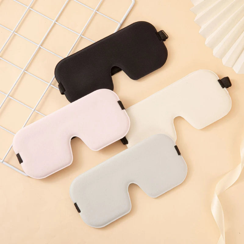 3D Eye Mask Made Slow-Rebound Memory Foam Light Blocking Soft Adjustable Square Shape Four Seasons Use
