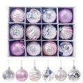 12pcs Red Gold Xmas Plastic Christmas Tree Bauble Ornament Hanging Ball Indoor Christmas Ball Decoration Gift Box Party Supplies
